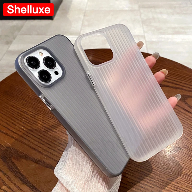 Ice-mist Transparent Soft Silicone Cover Shelluxe For iPhone 16 15 14 13 12 Pro Max Case Magnetic Corrugated Matte Phone Cases
