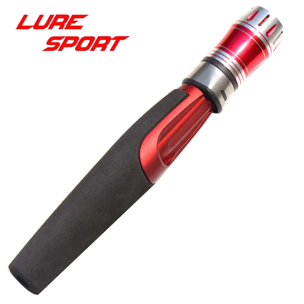 LureSport 2 sets IPS Red Rubber paint Reel seat Red Cap Aluminum EVA Cork Grip Rod Building Component Repair DIY Accessory