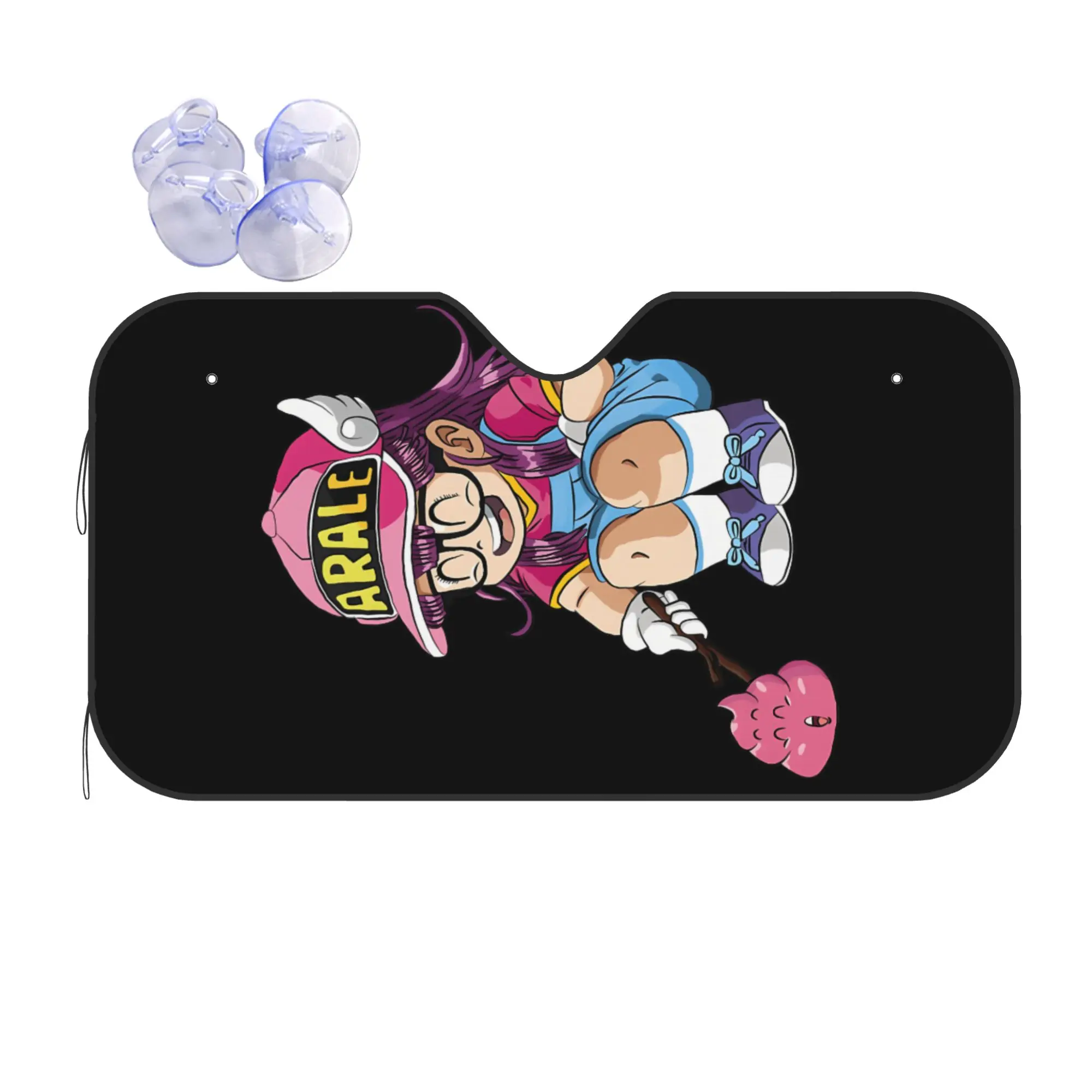 Фото Солнцезащитный экран для лобового стекла автомобиля Arare Arale Purple Dr Slump, солнцезащитный отражатель, защитный козырек, экран-накидка на лобовое стекло автомобиля. №1
