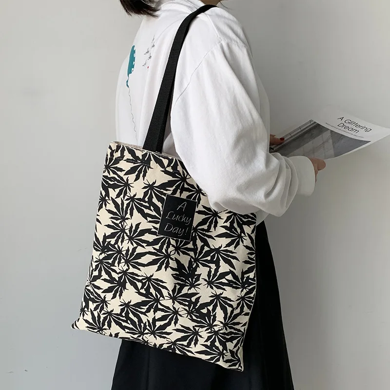 

Printing Shoulder Bag for Women Canvas Large Capacity Casual Women's Bag 2022 New Fashion Square Students Lady Shopper Handbag