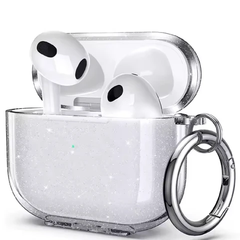 Мягкий прозрачный блестящий чехол для наушников Apple Airpods Pro 2 2nd для Airpods 4 3 2 1, чехол для беспроводных Bluetooth-наушников 2025