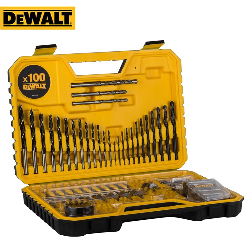 DEWALT DT71563 100Pcs Combination Drill Bit Set Woodworking Impact Twist Drilling Contain Titanium Coated  Hexagon Screwdrivers