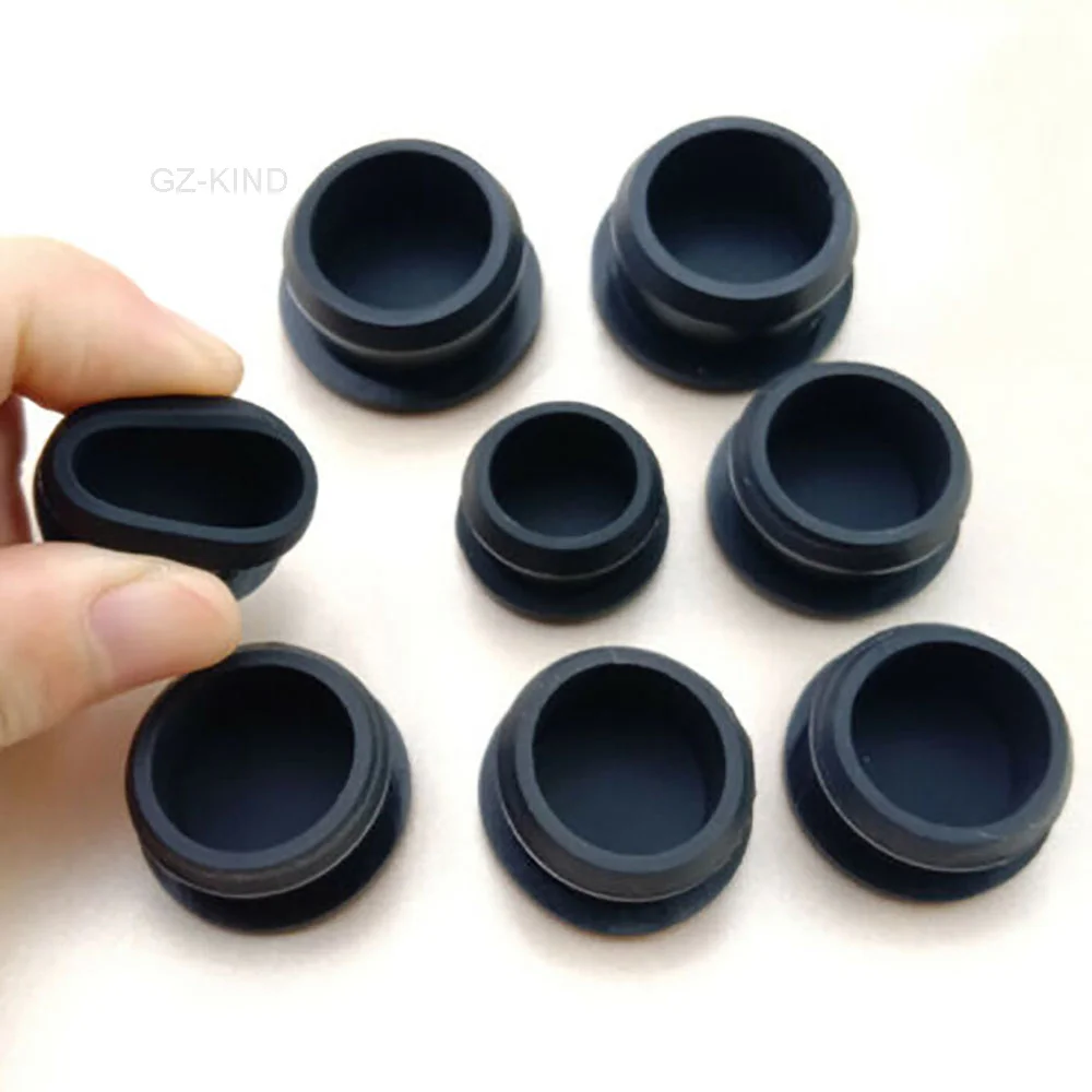 

10 pcs white/black/clear/grey Snap-on silicone rubber caps tube inserts plug 10mm-30mm