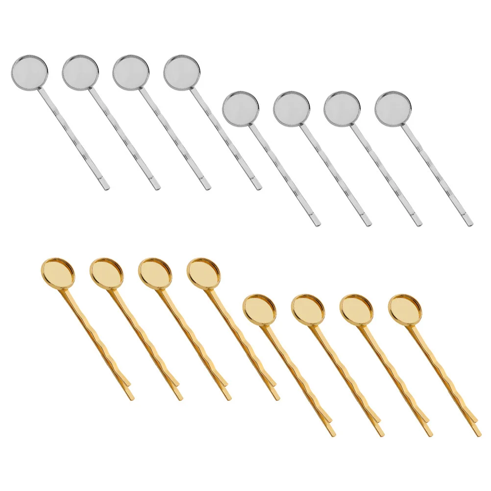 

40 Pcs Jewelry Trays Hair Setting Bottom Bracket Base Metal Bezel Clip Metal Hair Clips Hair Clips Tray