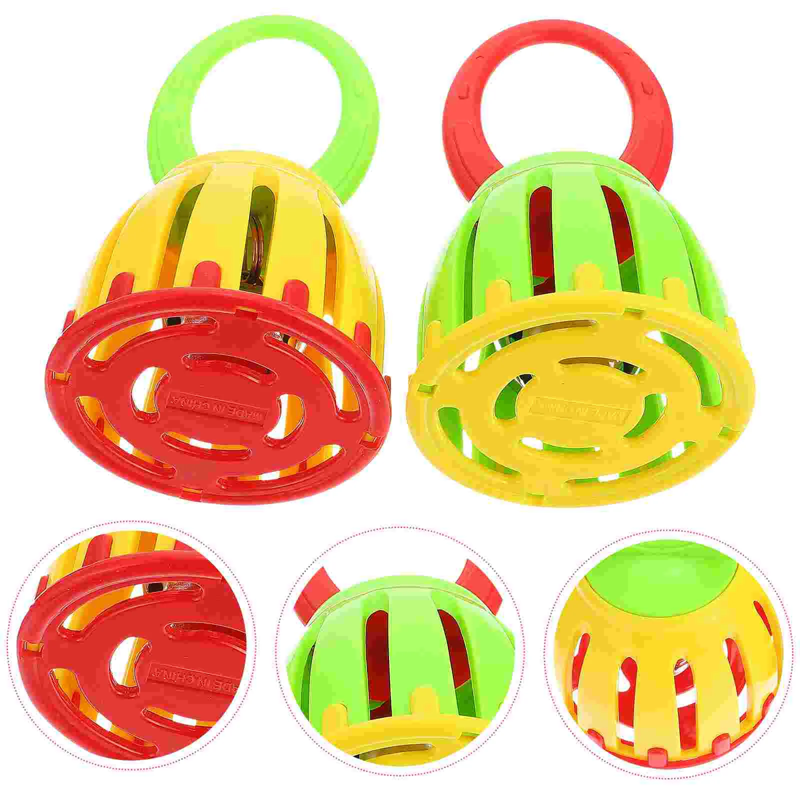 

2 Pcs Cage Bell Educational Hand Shaker Handheld Infant Toy Kids Abs Grip
