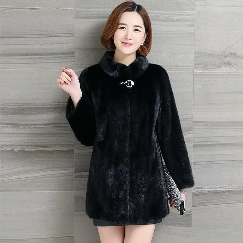 New Winter Coat for Women Faux Fur Jacket Mink Coats Warm Warm Cheap Wholesale Women's Clothing Free Shipping Thicken Keep Warm