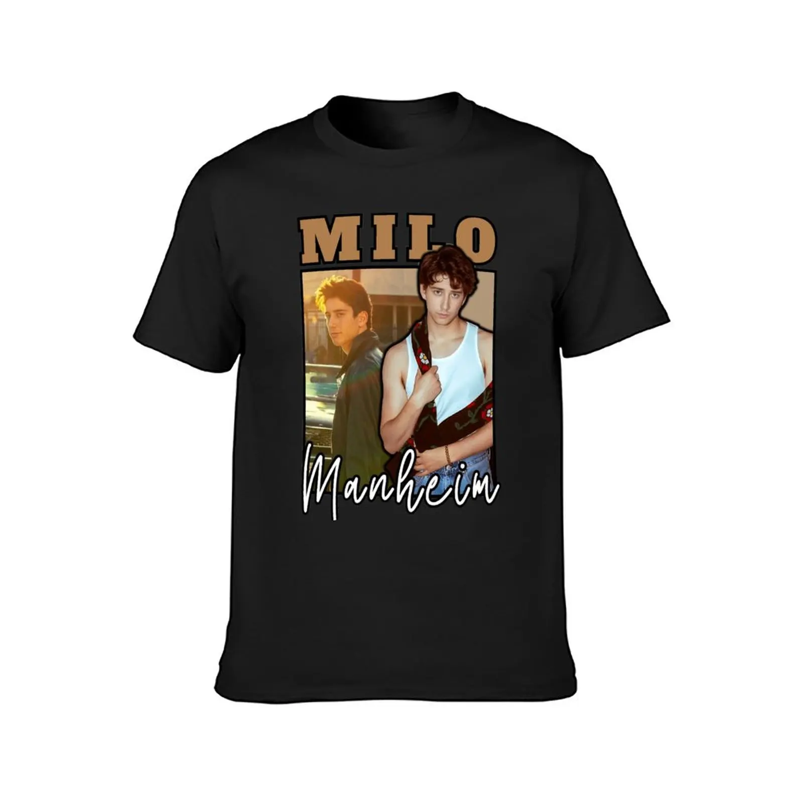 Фото Футболка Milo Manheim (актер) белого цвета, больших размеров, эстетичная одежда, графические принты, мужские футболки с графическим рисунком. №2