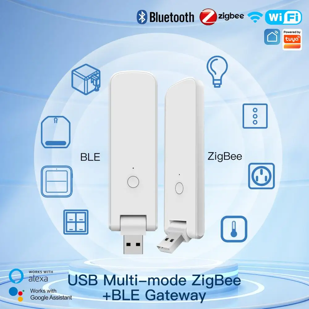 Tuya Smart USB Multi-mode Gateway Bluetooth + ZigBee Wireless Hub Control Smart Home Control Compatible with Alexa Google Home