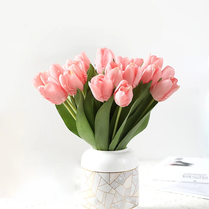 

1 шт. Искусственный тюльпан, мягкий клей, искусственный цветок для вечерние ринки, свадьбы, украшение для дома, комнаты, стола