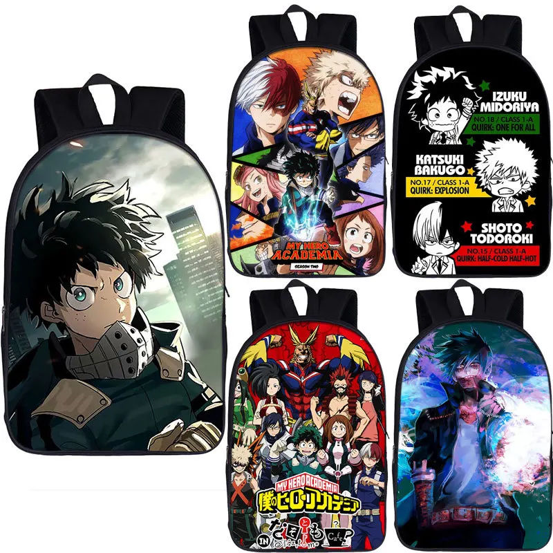 

My Hero Academia Schoolbag Anime Kawaii Satchel Childrens Student Kids Bag Polyester Supplies Set Stationary Office Backpack