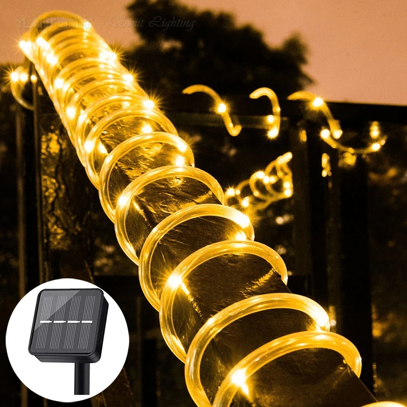 LED Outdoor Solar Lamp String Lights 50/100/200/300 LEDs Fairy Holiday Christmas Party Garland Solar Garden Rope Tube Lighting