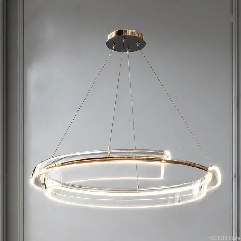 GHJUYIOL Постмодернистская итальянская кольцевая люстра для гостиной скандинавский