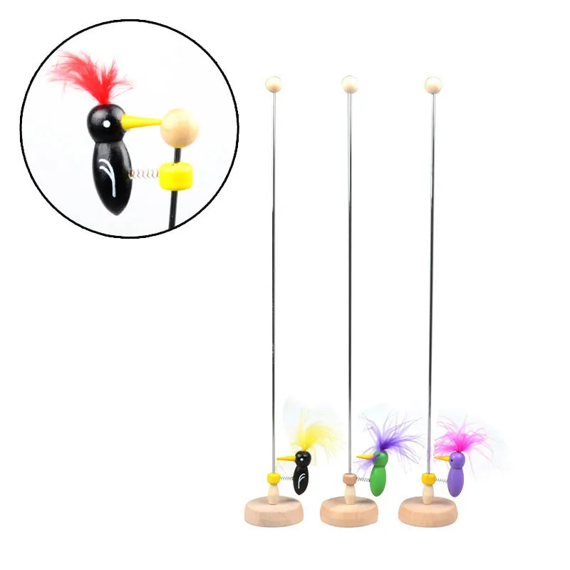 

1Pcs Natural Color Cute for Kids Early Educational Toys Nice Gift Wooden Souptoys Woodpecker Toy