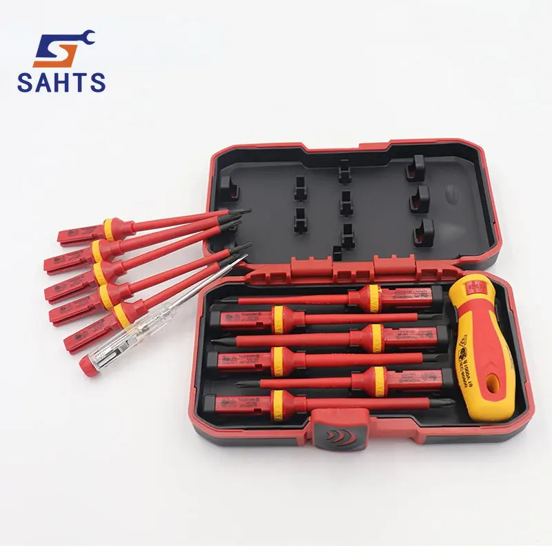 

SAHTS Electrician Hand Tools Insulated Screwdriver Set Screw Driver Bit Magnetic Phillips Slotted Torx Screwdrivers Durable