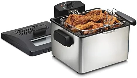 

Professional Style Deep Fryer, XL Frying Basket, Lid with View Window, 1800 Watts, 21 Cups / 5 Liters Oil Capacity, Stainless S