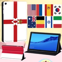 anti scratch tablet case for huawei mediapad m5 lite 8lite 10 1m5 10 8 national flag pattern shell pu leather stand cover