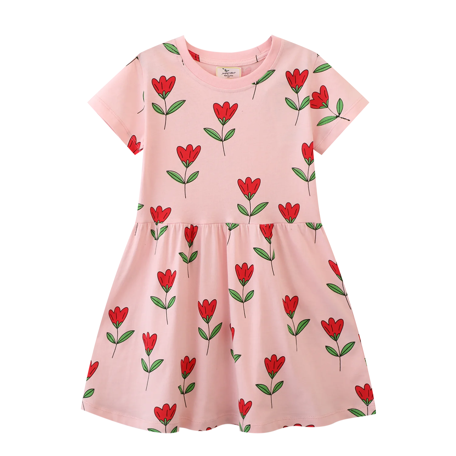 Платье в полоску для маленьких девочек Jumping Meters летние платья с цветочным принтом