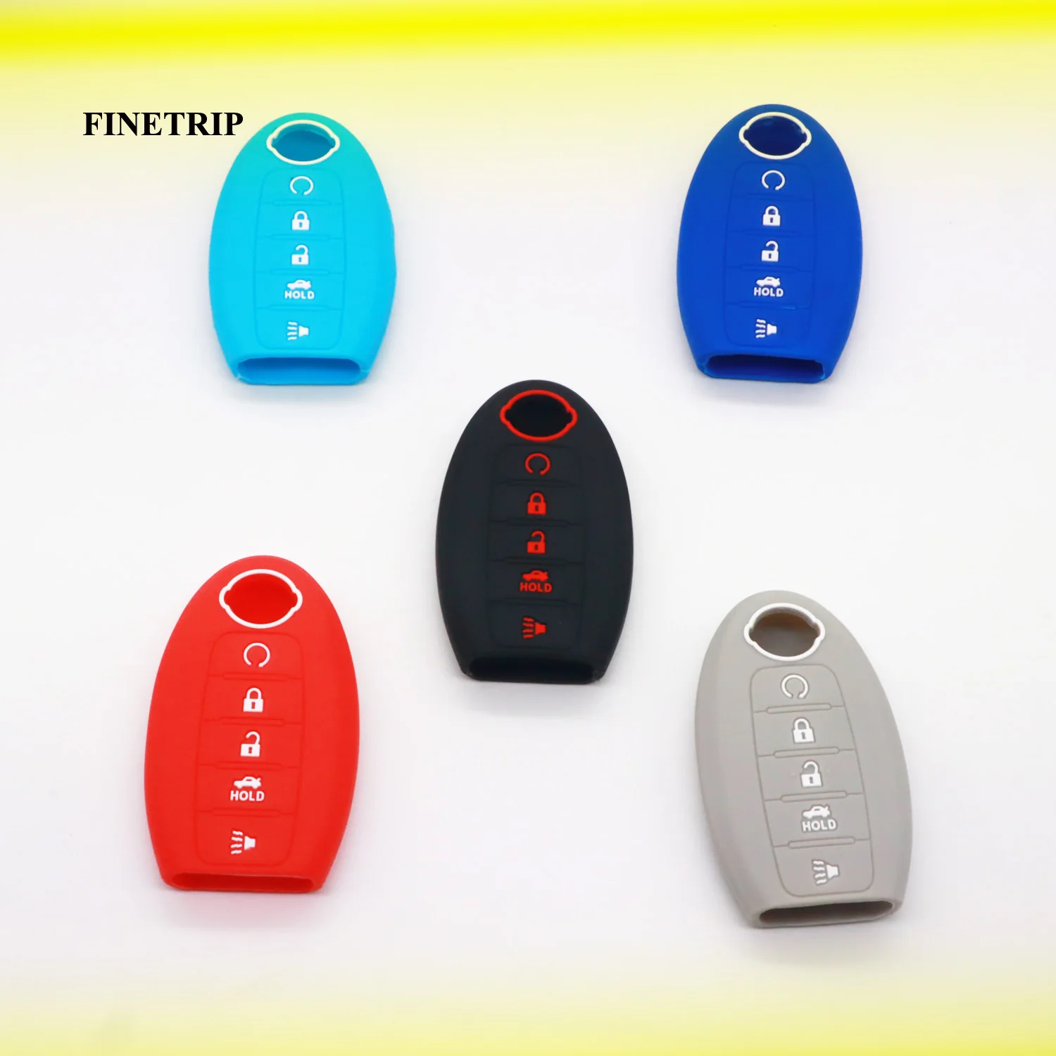 

5 Button Silicone Car Key Case for Nissan X Trail 2020 Rouge T32 Patrol Murano Htrail Cover Keyless Remote Fob Shell Skin Holder