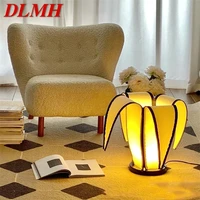 dlmh modern floor lamps creative banana parchment light for living room bedroom atmosphere decorative