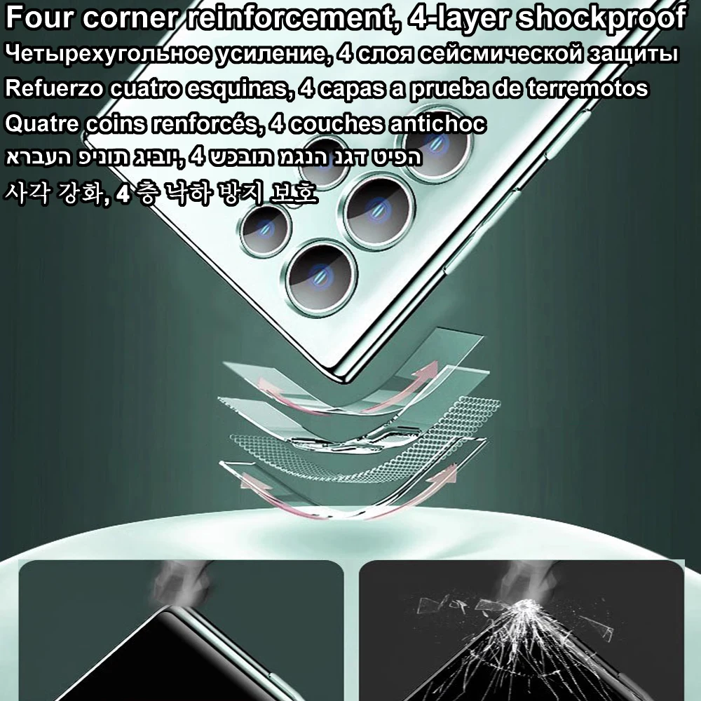 Original Wireless Magnet Plating Cover For Magsafe Case Samsung Galaxy S21 Fe S22 Plus S23 Ultra 4K Glass Full Camera Protection