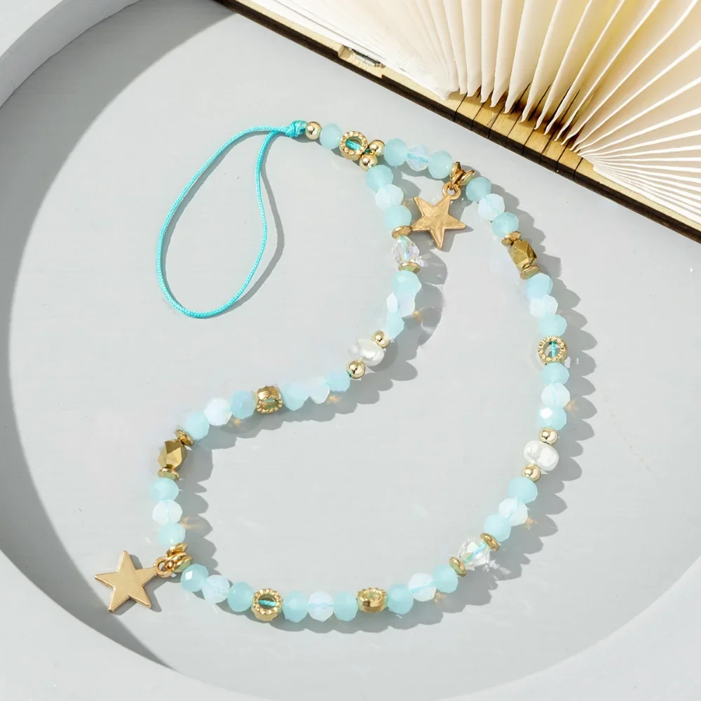 Акриловый Кулон С Пятиконечной Звездой И Бусинами Цепочка Для Телефона Модный