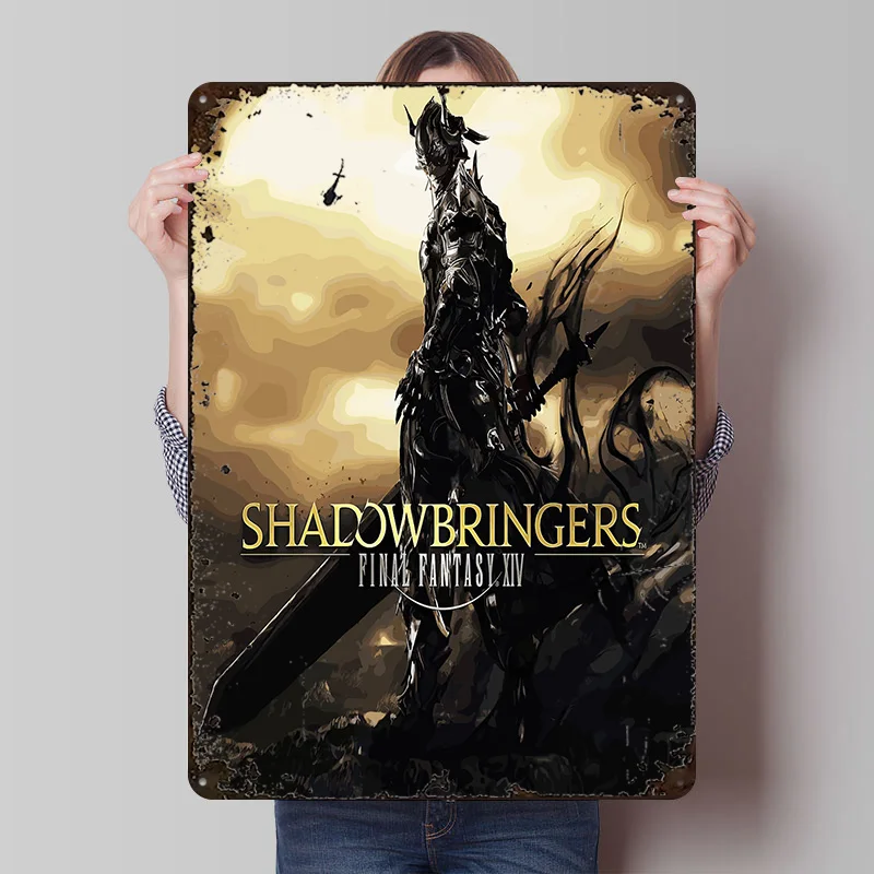 Фото Металлический постер Fantasy XIV: Shadowbringers, индивидуальный дизайн, винтажные металлические таблички, ретро-плакаты для декора гостиной, Wand Deko №1