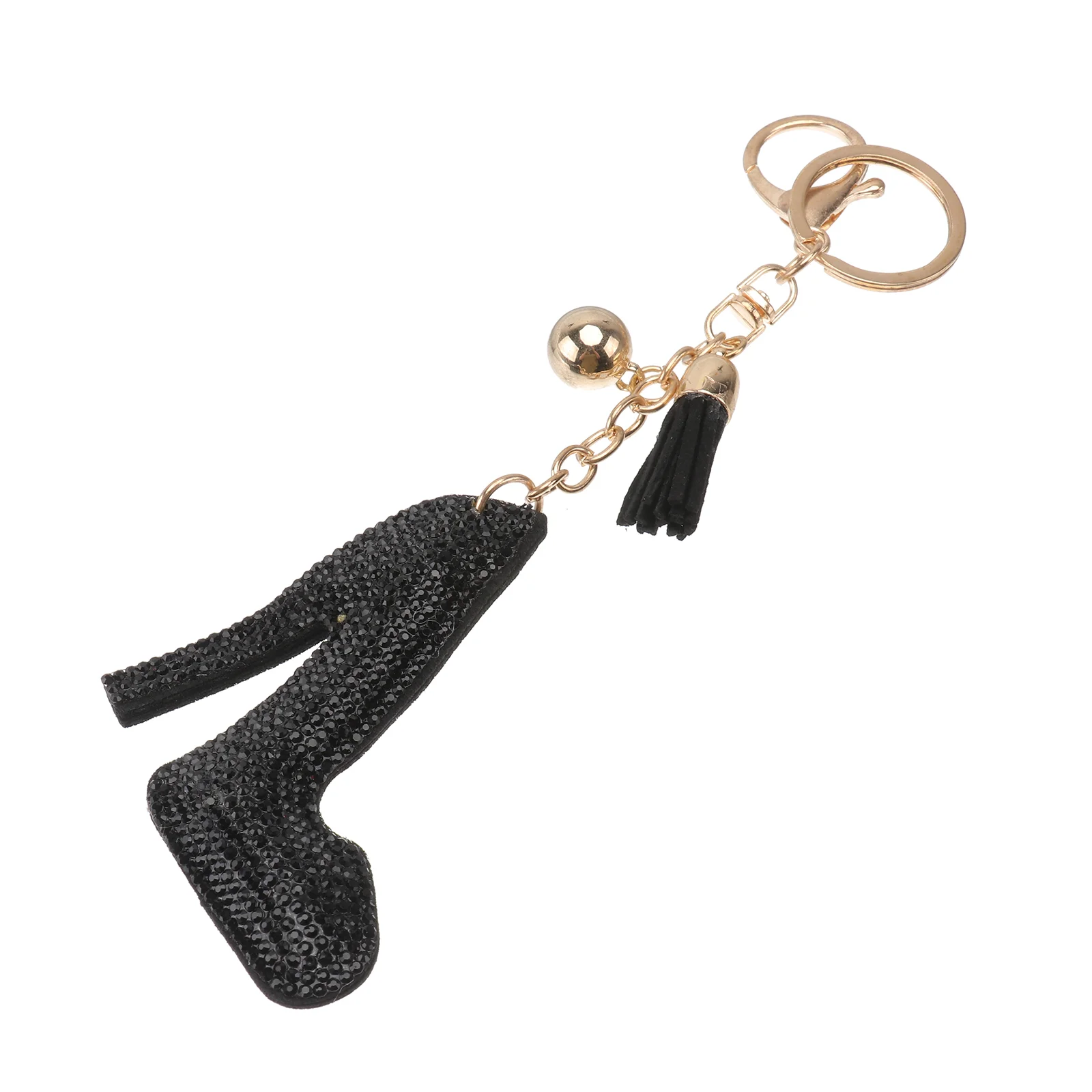 

Black Purses Women Key Chain Creative Keyring Decorative Crystal Car Bag Hanging Miss Office 2019