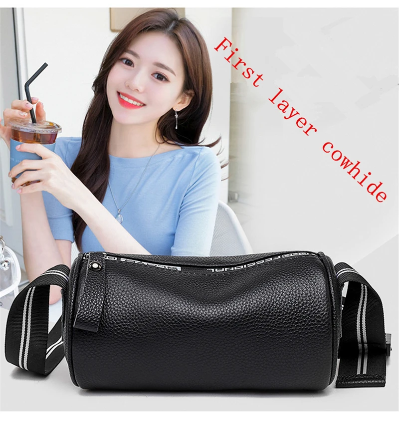 

Cowhide Vintage Shoulder Bag for Women Genuine Leather Brand Wide Belt Designer ladies Handbags Women Trend hobos messenger Bag