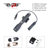 tactical metal m600c flashlight matal switch pannelscout light mount fit molok keymod picatiny rail for hunting weapon light