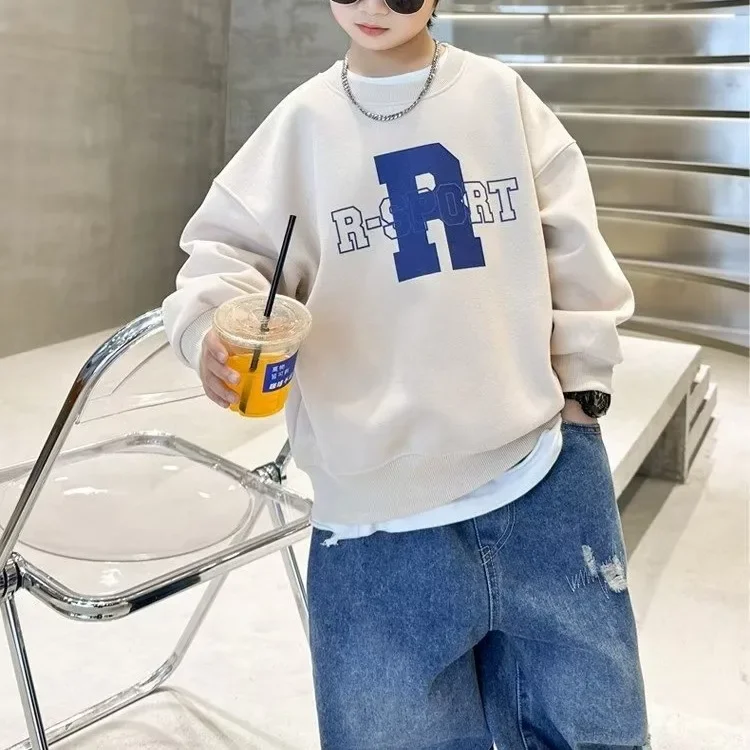 Толстовка на осень/зиму для мальчиков новинка 2024 стильный повседневный топ с