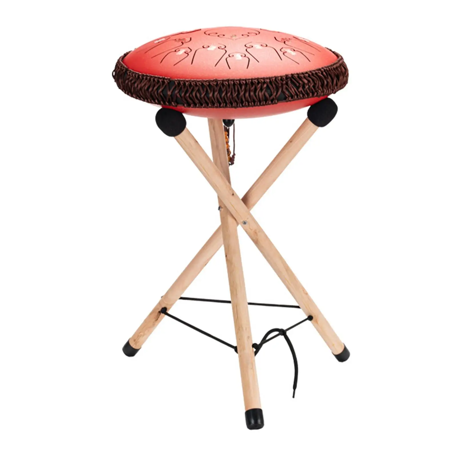 

Snare Drum Stand Triangle Handpan Drum Bracket Top Rubber Pad 93cm Height Steel Drum Holder for Stage Performances