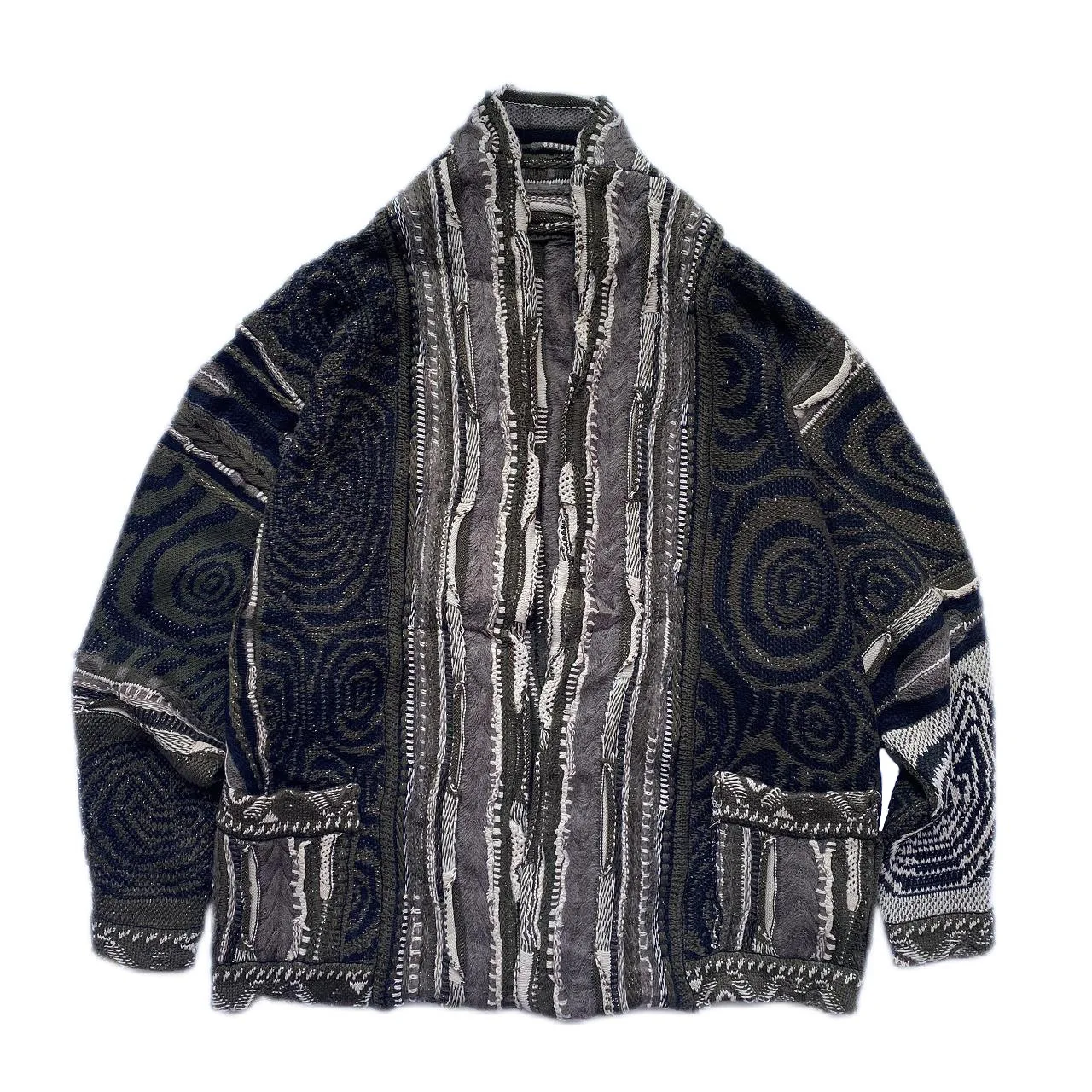 

Винтажный Японский Свободный вязаный свитер Kapital, пальто для мужчин и женщин с открытой передней частью, утепленное пальто с длинным рукавом, Женская куртка