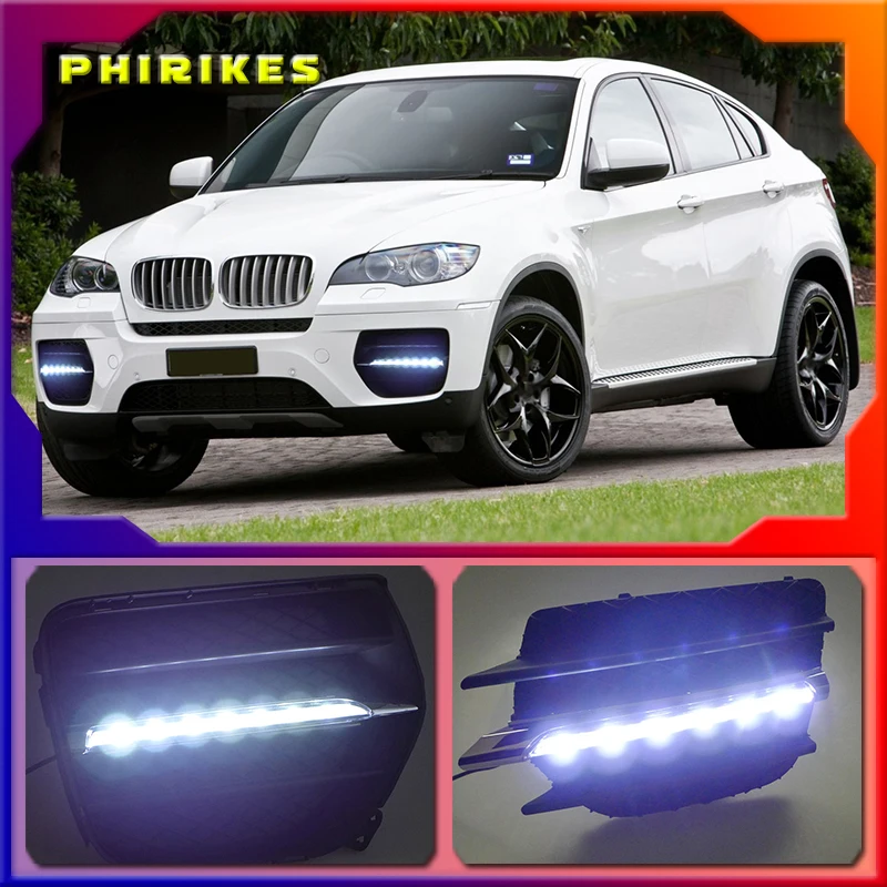 

2pcs For BMW X6 E71 2009-2013 6000K White Light LED Daytime Driving Running Light DRL Car Fog Lamp