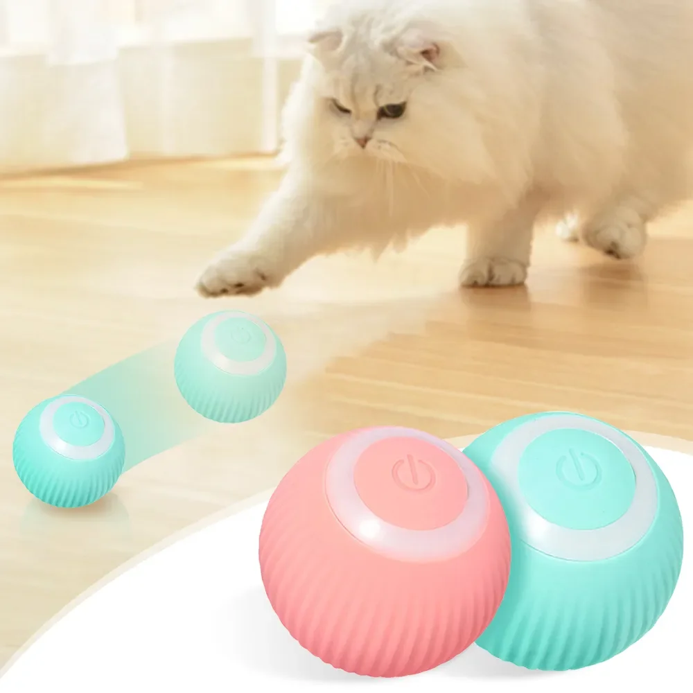 

Balle intelligente électrique pour chat, jouet interactif à roulement automatique, pour chaton, entraînement, auto-mouvement,