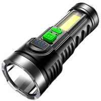 powerful led flashlight rechargeable light lantern torch outdoor camping hiking display double light handheld searchlight