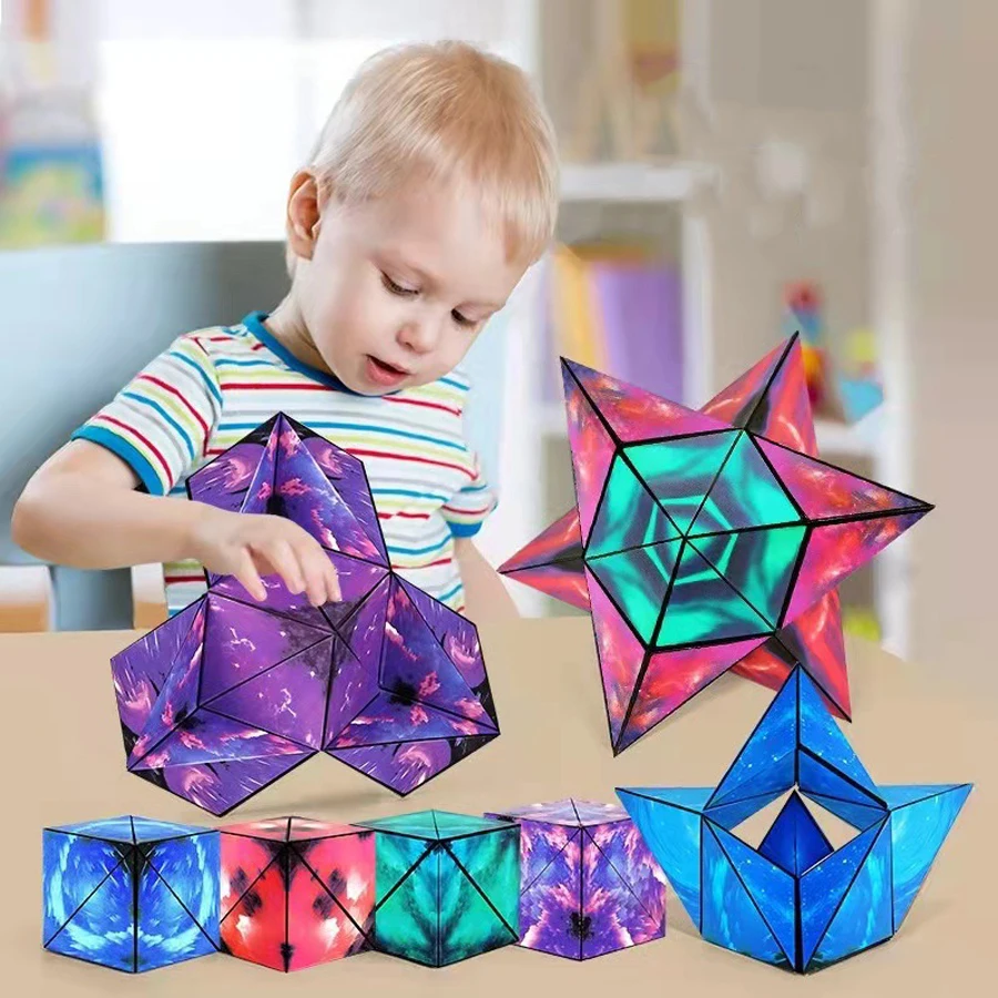 

3D сменный Магнитный магический куб, детский куб-головоломка, игрушки для взрослых, тревожность, фиджет-игрушки, бесконечный куб, геометриче...