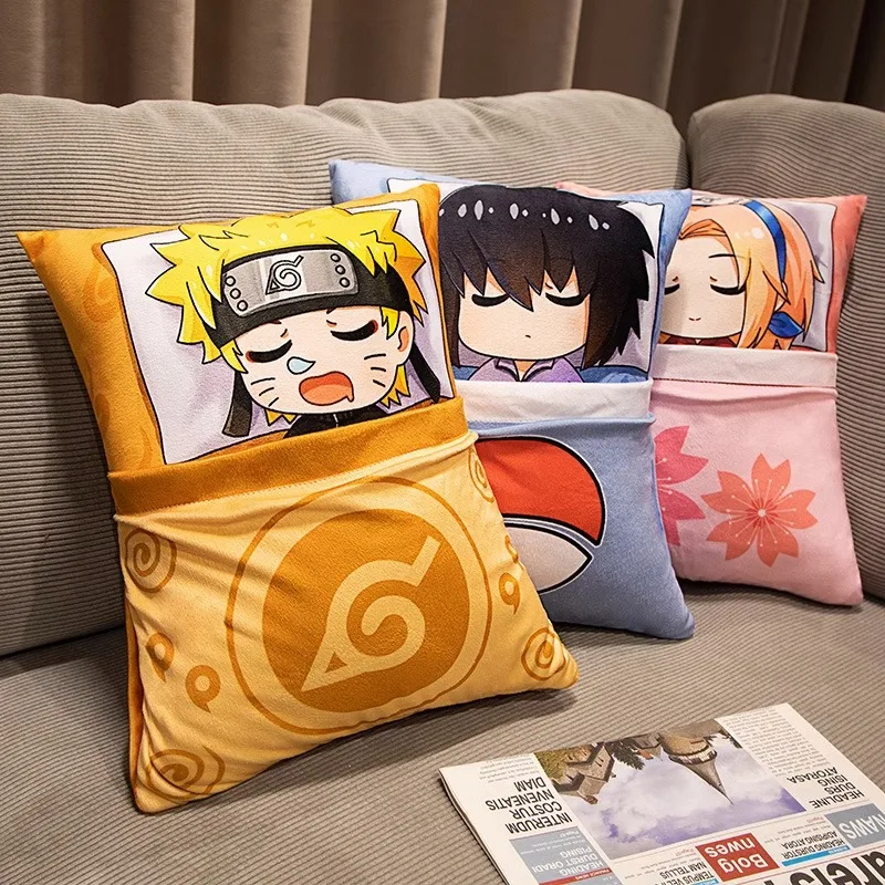 

35cm Q Version Animation Naruto Surrounding Pillow Kakashi Naruto Sasuke Plush Toy Cushion Anime Birthday Gift