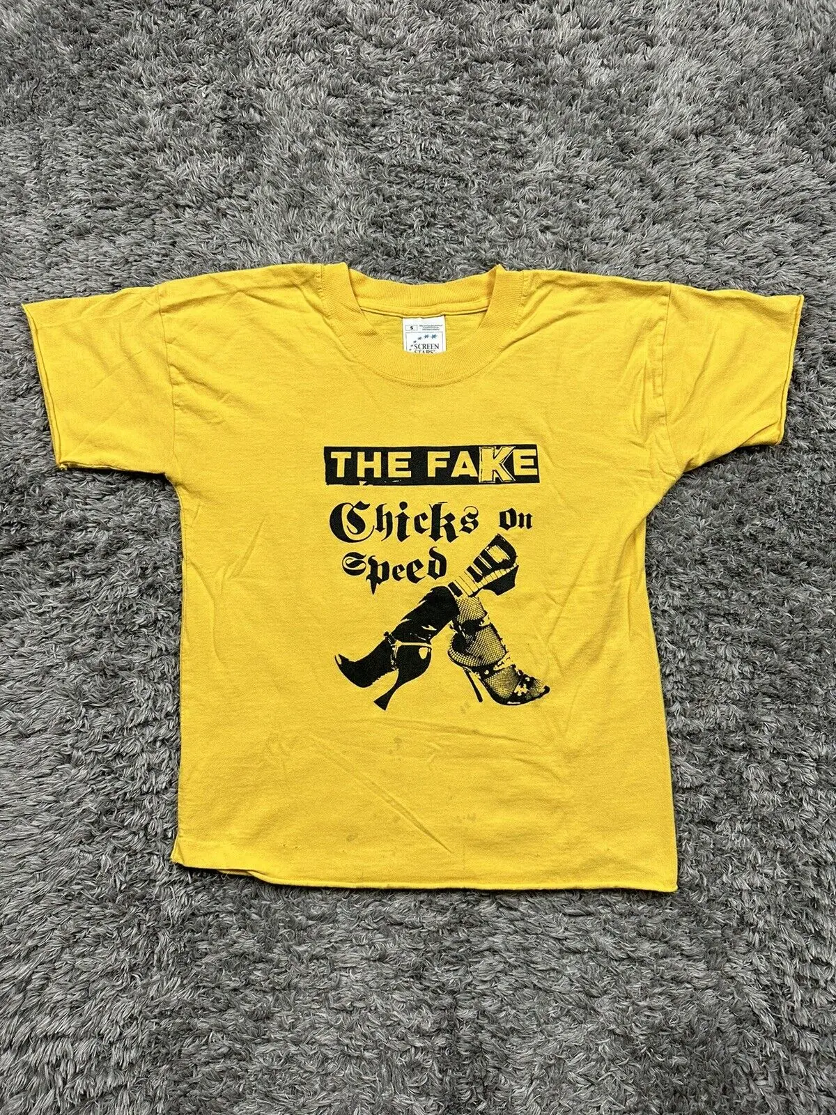 Винтажная Женская переработанная футболка среднего размера с изображением