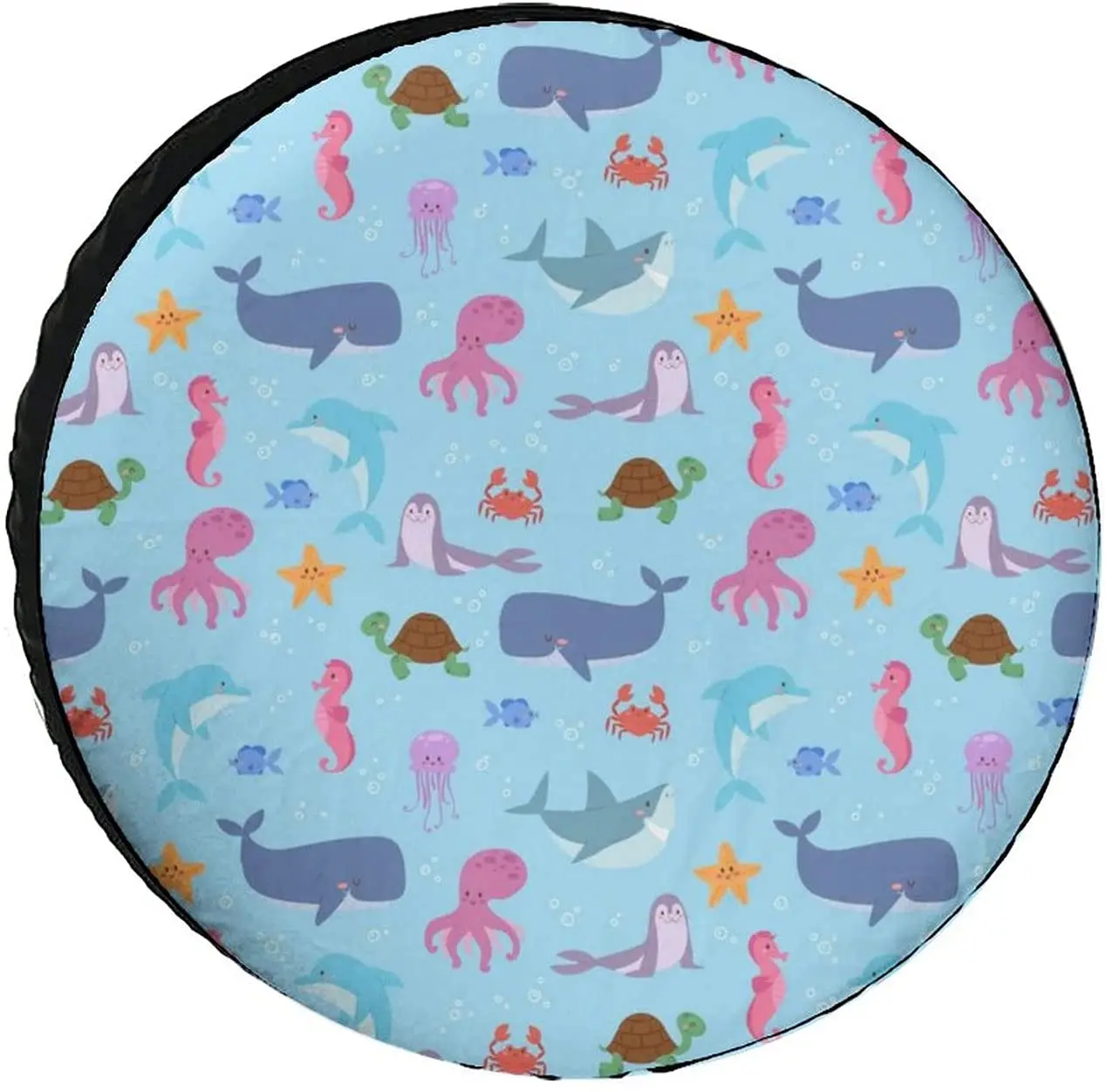 Animals Underwater Sea Life Funny Spare Tire Cover Camping Wheel Protectors Printed for RV SUV Truck Trailer