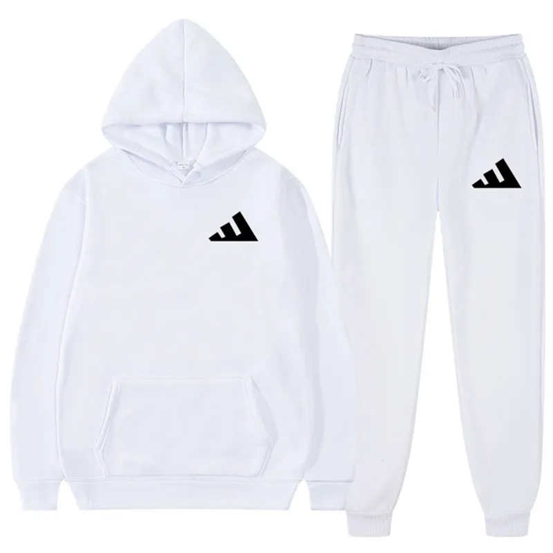 New Spring Fashion Men's Pullover Sweater Training Set Men's Hoodie Two Pieces+Pants Sports Shirt Autumn and Winter Sports Set