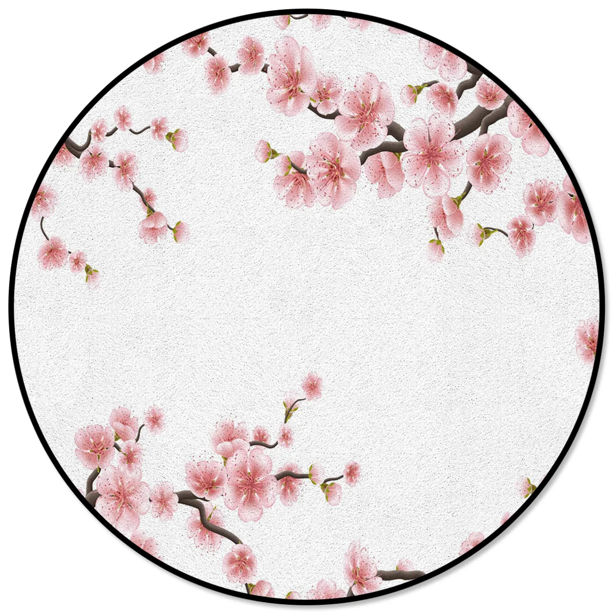 

Plum Flower Stamen Petals Red Brown Rugs And Carpets For Home Living Room Round Rug For Children Rooms Non-slip