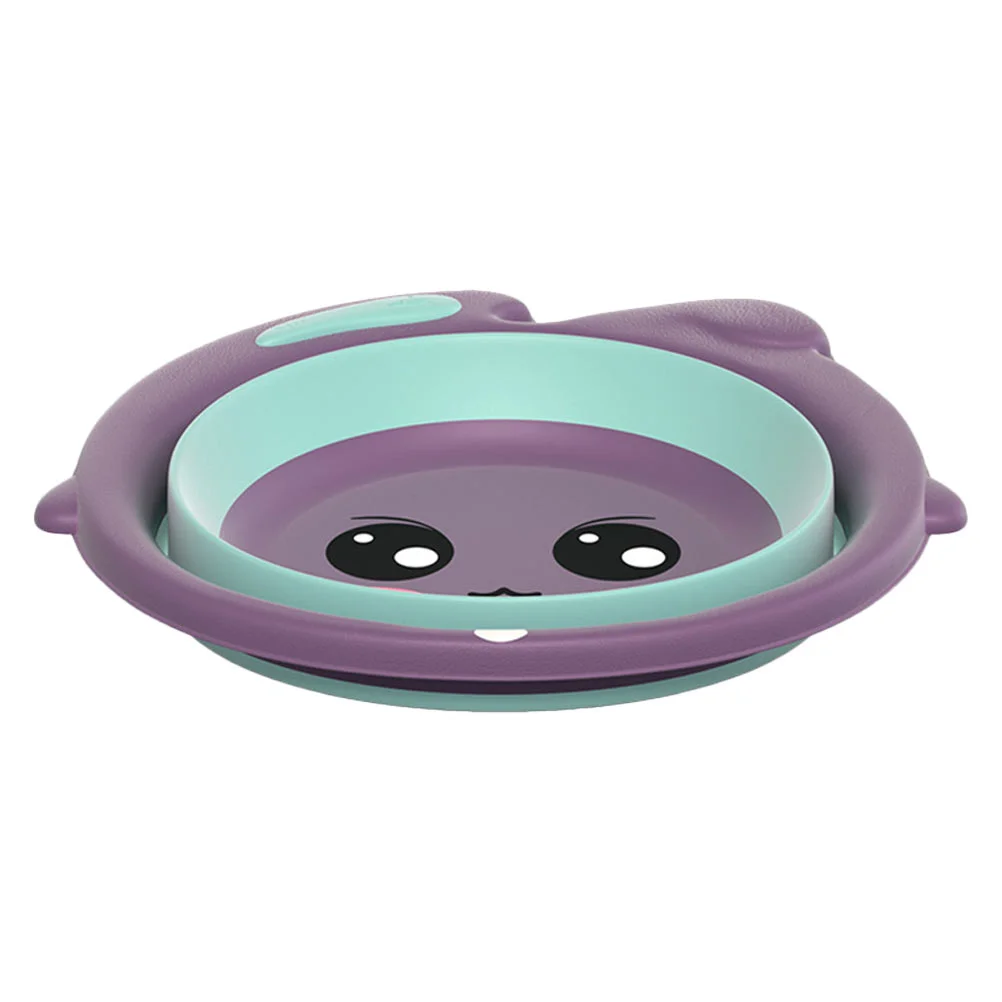 

1Pc Baby Portable Washbasin Cartoon Foldable Washbin Multifunction Basin Purple