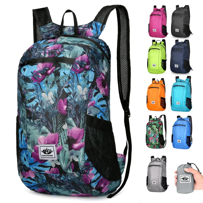 

15L Foldable Backpack Lightweight Packable Gym Bag Ultralight Outdoor Folding Travel Daypack Bag Sports Backpack for Men Women