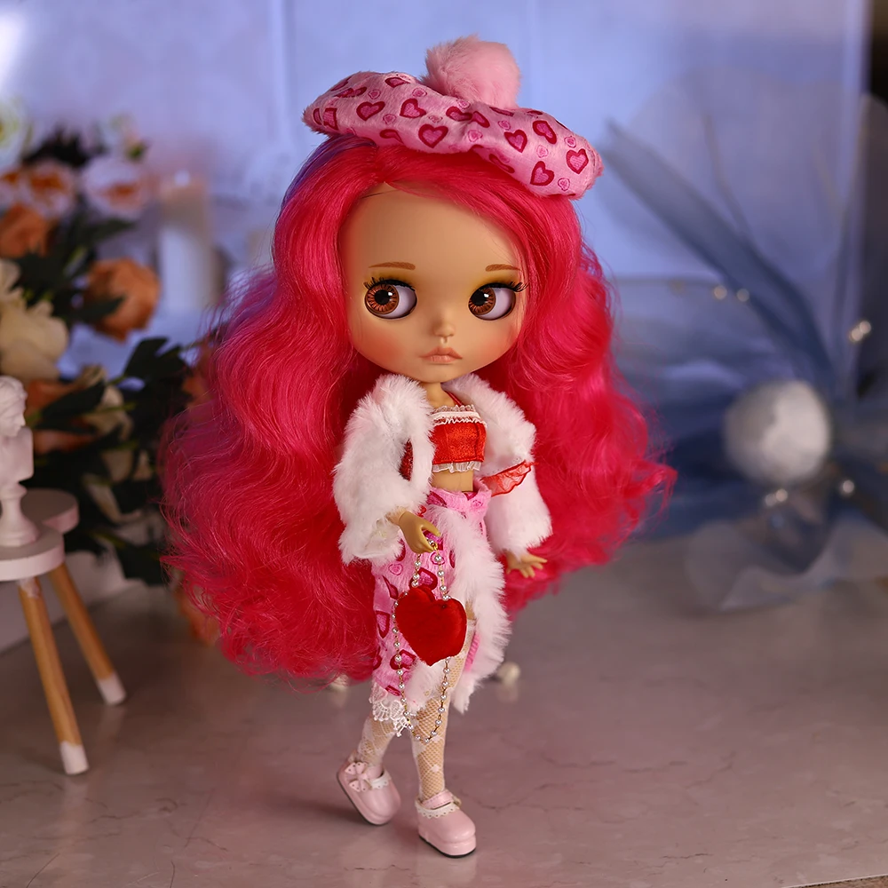 ICY DBS Blyth кукла масштаб 16 30 см коричневая кожа матовое лицо розовые волосы кукла для девочек BJD игрушка в подарок (art.: 3920d29ef5380) - 3920d29ef5380