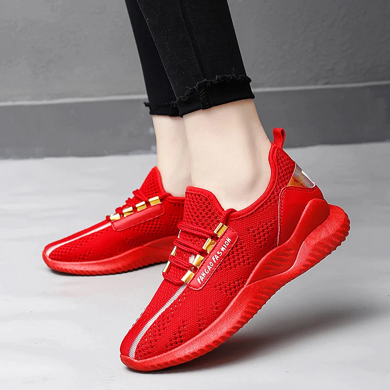 Lightweight Women Running Shoes Breathable Female Sports Shoes Anti-Slip Women's Sneakers Mesh Flexible Tennis Lace Up Outdoor