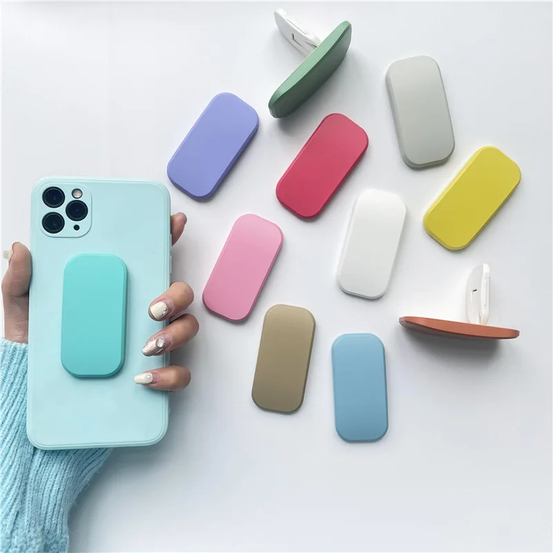 

Mobile Phone Holder Foldable Push-pull Cell Phone Ring Buckle Holder Rectangle Candy Color Expanding Stand and Grip Smartphone