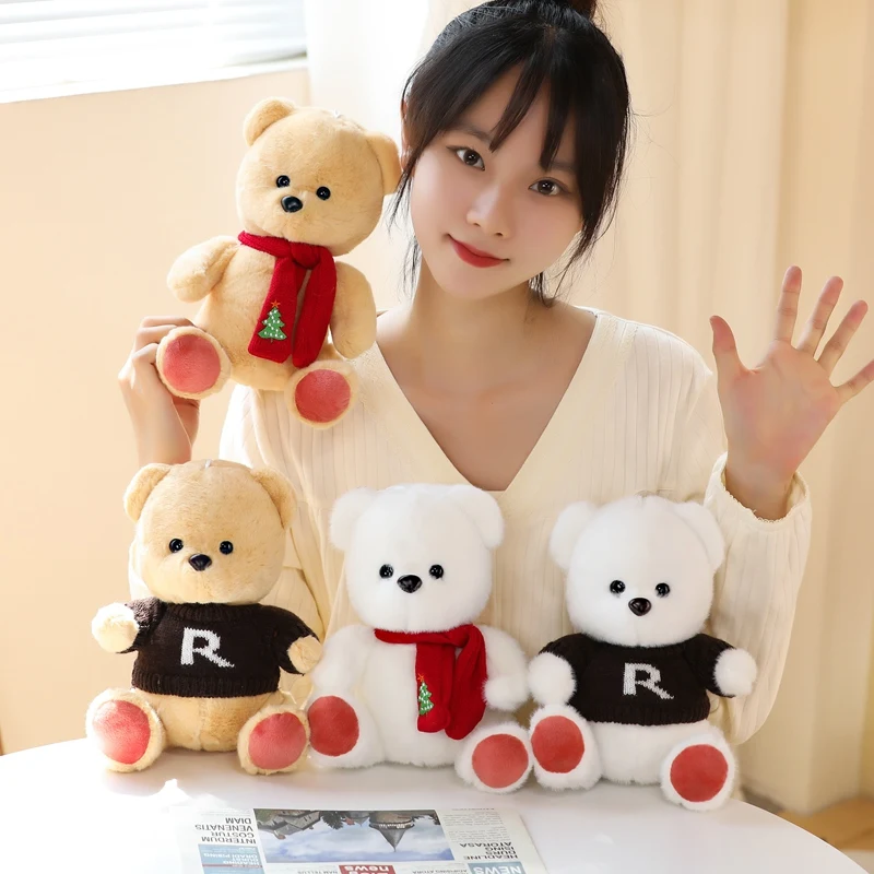 

1 шт., плюшевый мишка с шарфом, 25 см