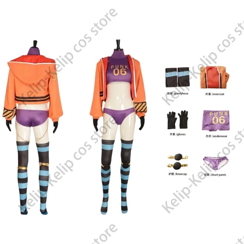 Костюм карнавальный женский короткий с капюшоном в стиле панк-06