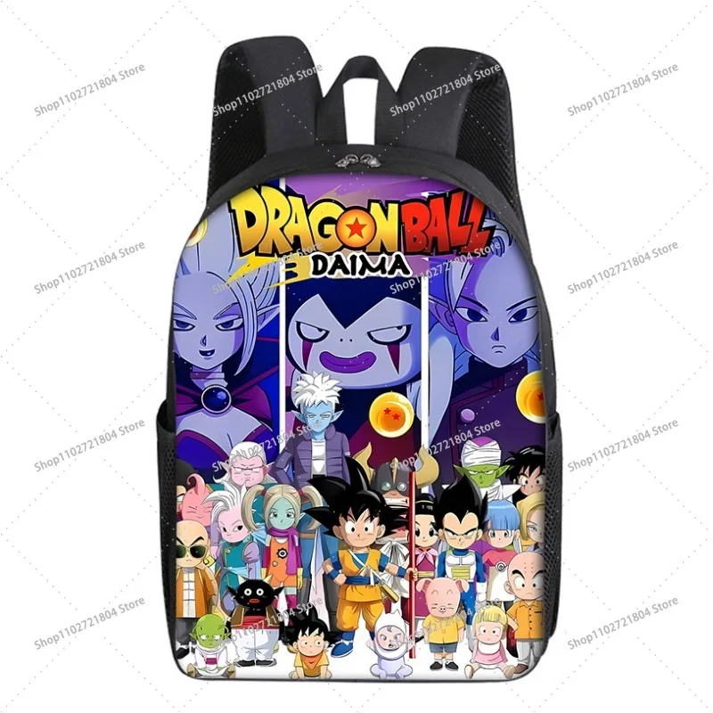 Фото Рюкзак Dragon Ball большой вместимости для студентов, школьный рюкзак с принтом аниме и мультфильмов, модный рюкзак для хранения книг и канцелярских принадлежностей, подарки №3