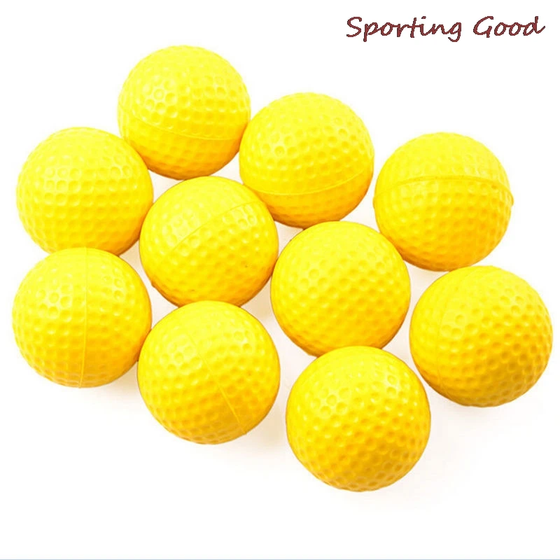 

Golf Balls Practice Training Aid Plastic Outdoor Sports Yellow 10PCS One Piece Soft Elastic High Quality 70